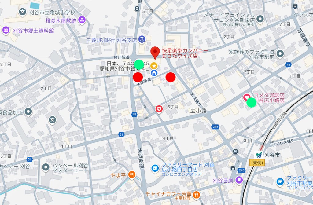 店舗付近の地図
